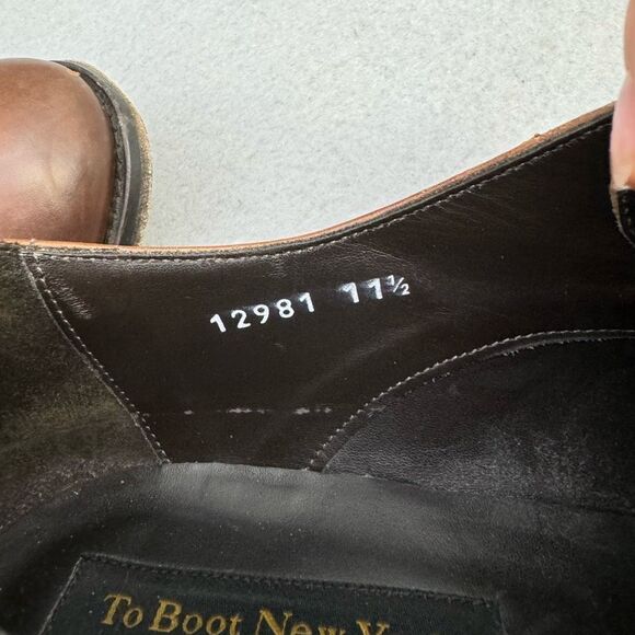 TO BOOT NEW YORK 'Brandon' Brown Leather Cap Toe Oxfords Size US 11.5 - Picture 10 of 11